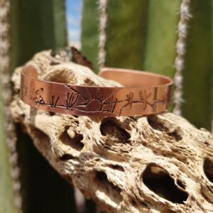 Copper Saguaro Southwest Cactus Bracelet