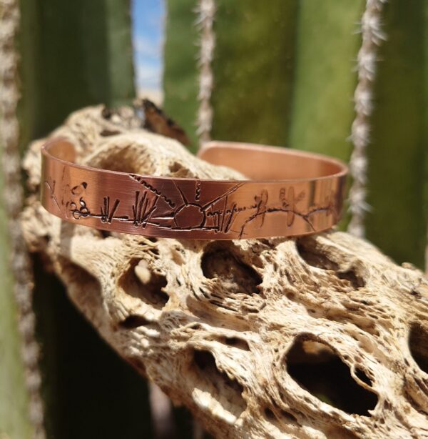 Copper Saguaro Southwest Cactus Bracelet