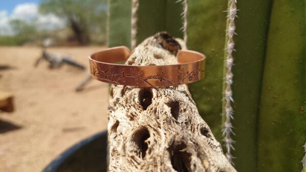 Copper Saguaro Southwest Cactus Bracelet - Image 3